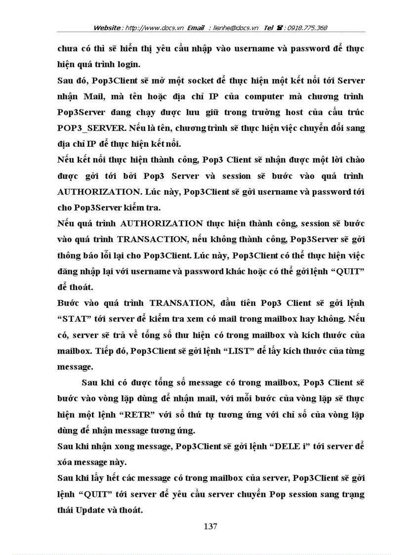 image for page Hoạt động của chương trình pop3client