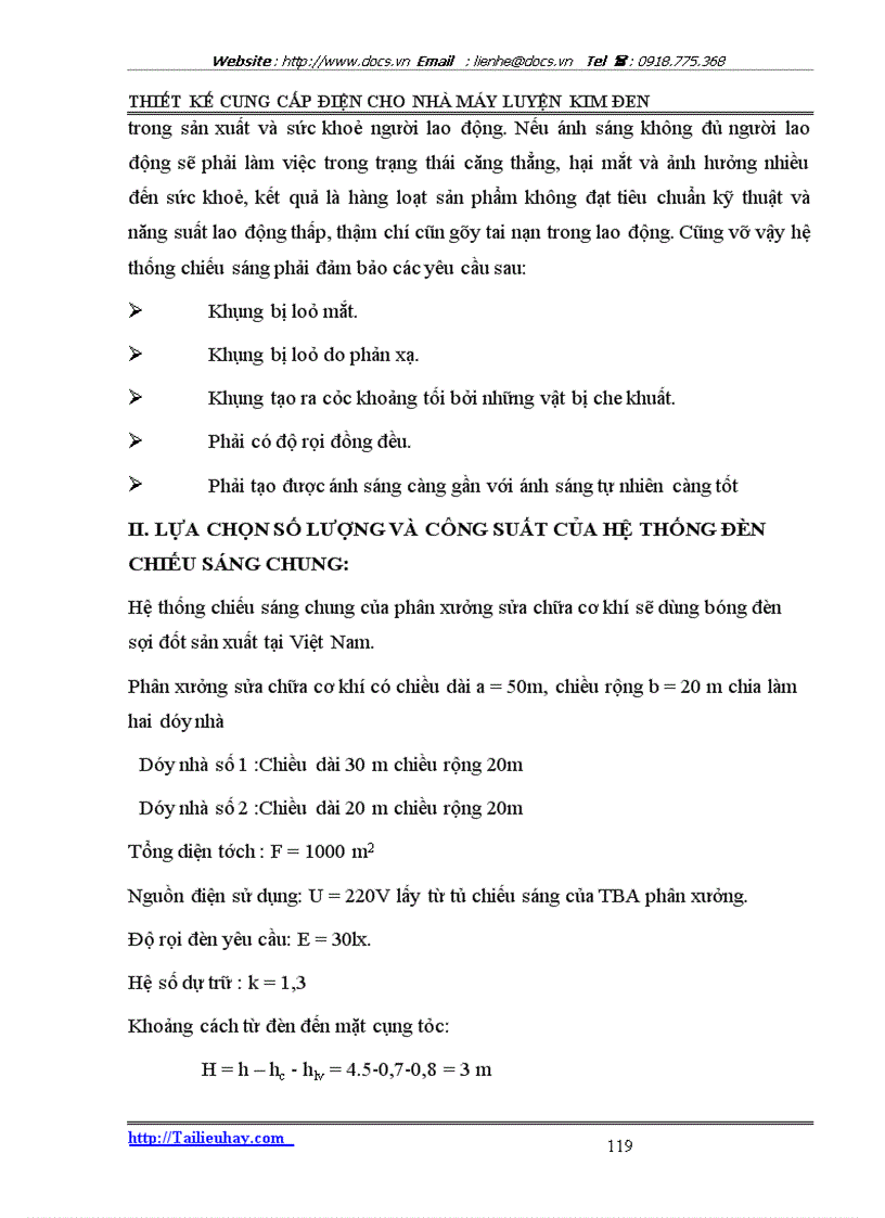 image for page Thiết kế hệ thống chiếu sáng chung của phân xưởng sữa chữa cơ khí