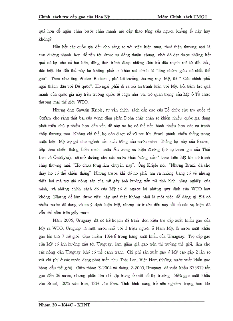 image for page Chính sách khuyến khích xuất khẩu gạo của Mỹ