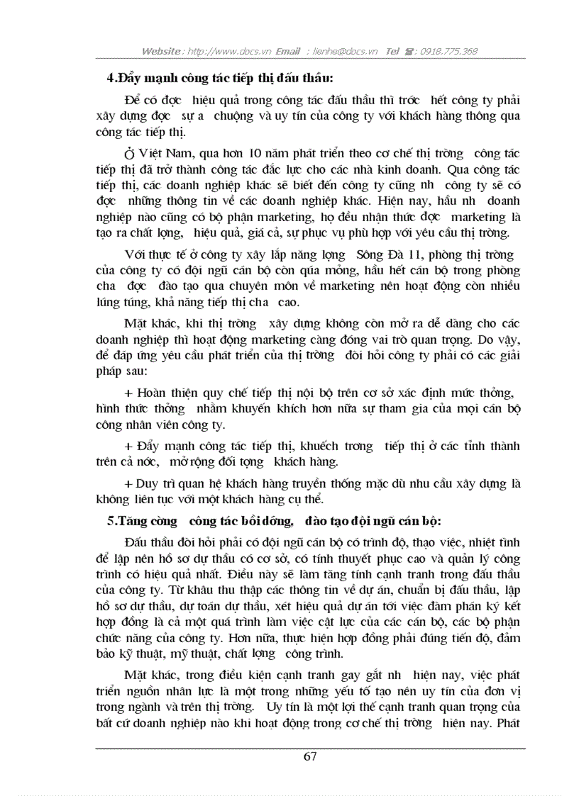 image for page Một số giải pháp nhằm nâng cao khả năng thắng thầu tại Công ty Xây lắp năng lượng Sông Đà 11