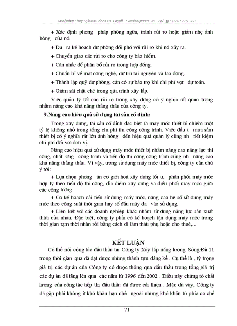 image for page Một số giải pháp nhằm nâng cao khả năng thắng thầu tại Công ty Xây lắp năng lượng Sông Đà 11