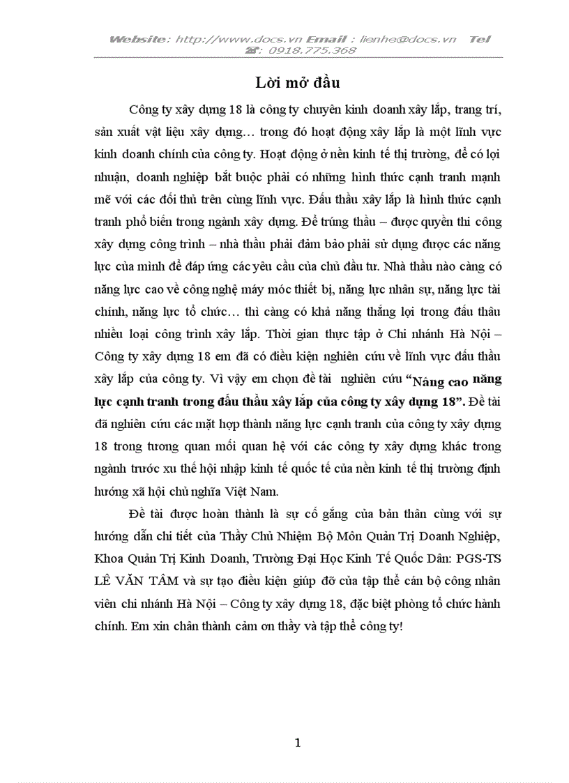 image for page Nâng cao năng lực cạnh tranh trong đấu thầu xây lắp của công ty xây dựng 18