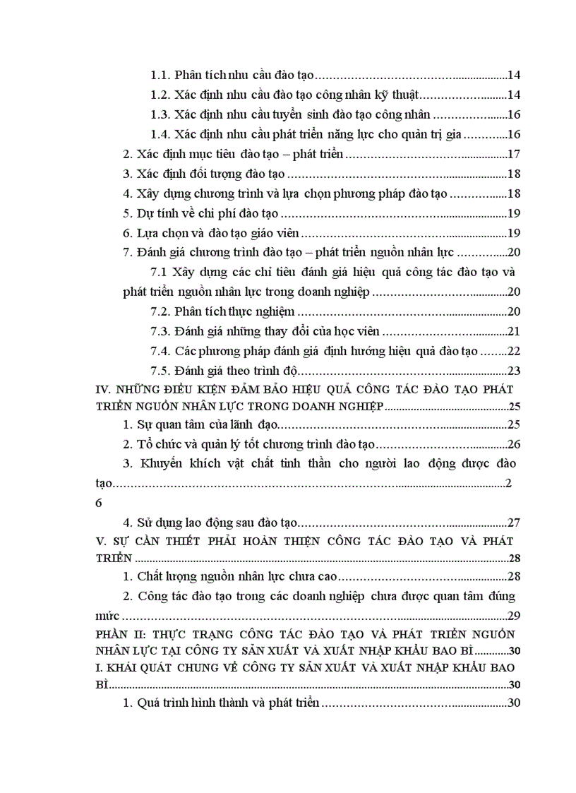 image for page Hoàn thiện công tác đào tạo và phát triển nguồn nhân lực ở Công ty sản xuất và xuất nhập khẩu bao bì