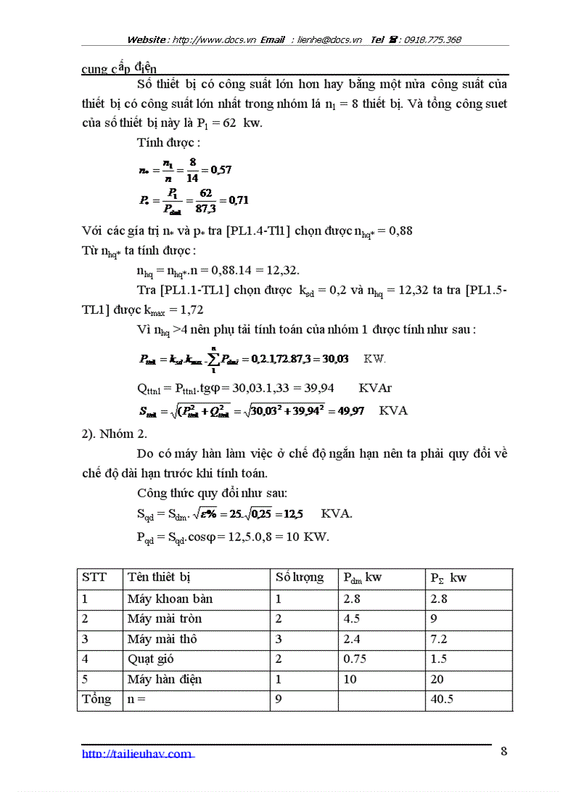 image for page Chọn thiết bị điện hạ áp thiết kế mạng hạ áp cho phân xưởng sửa chữa cơ khí Tính bù công suất phản kháng cho nhà máy