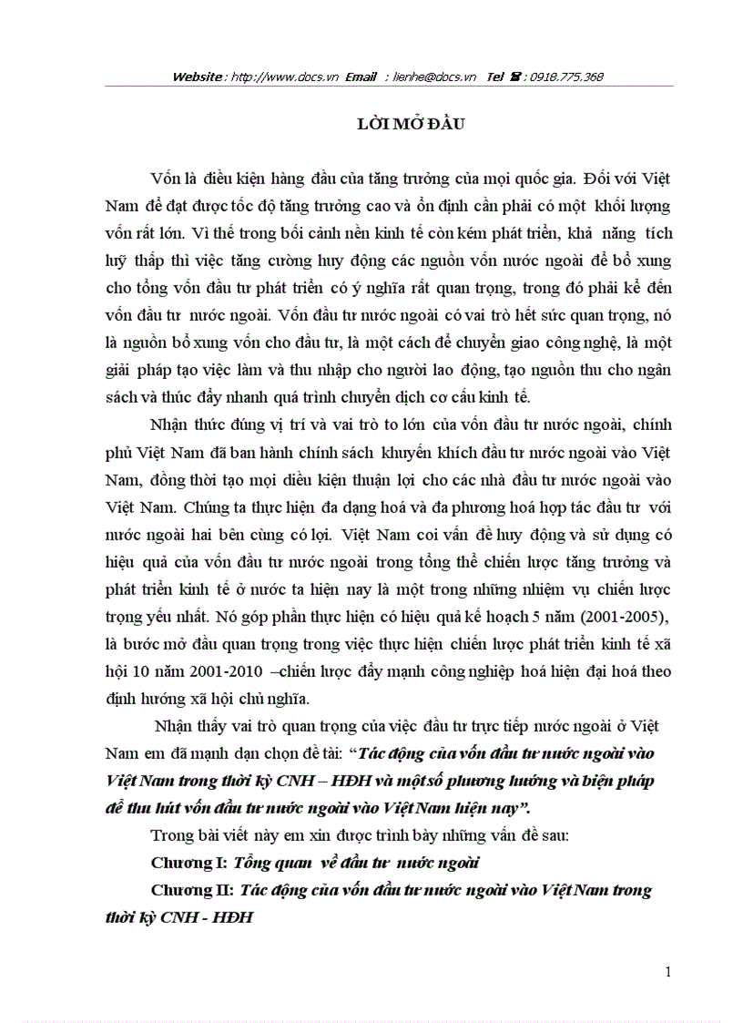 image for page Tác động của vốn đầu tư nước ngoài vào Việt Nam trong thời kỳ CNH HĐH và một số phương hướng và biện pháp để thu hút vốn đầu tư nước ngoài vào Việt