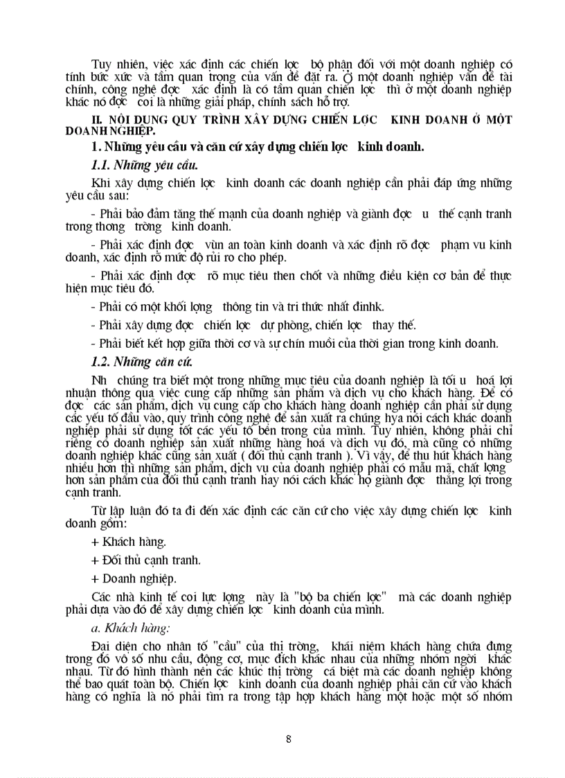image for page Một số biện pháp chủ yếu nhằm góp phần hoàn thiện quá trình xây dựng chiến lược kinh doanh ở Công ty Xây lắp Vật tư Vận tải Sông Đà 12
