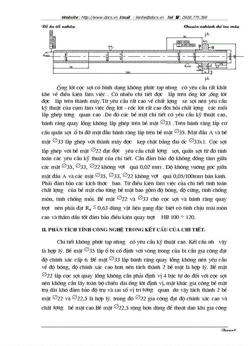 image for page Thiết kế qui trình công nghệ gia công ống lót cọc sợi thiết kế máy khoan chuyên dùng cải tiến máy mài thành máy khôn