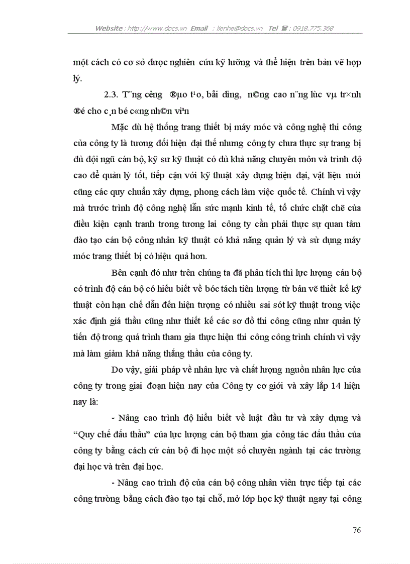 image for page Một số giải pháp nhằm nâng cao khả năng thắng thầu của Công ty cơ giới và xây lắp 14