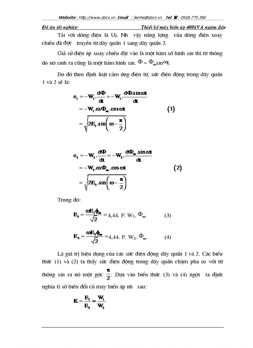 image for page Thiết kế máy biến áp 400kVA ngâm dầu