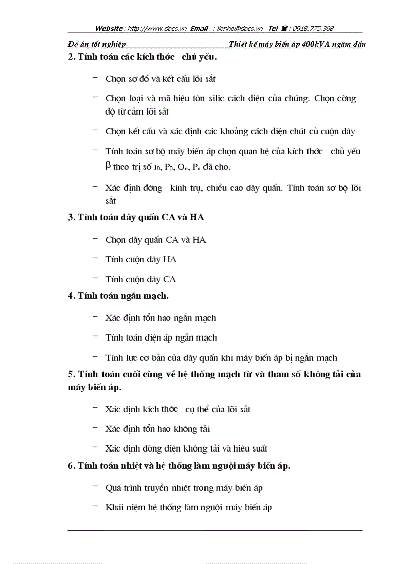 image for page Thiết kế máy biến áp 400kVA ngâm dầu