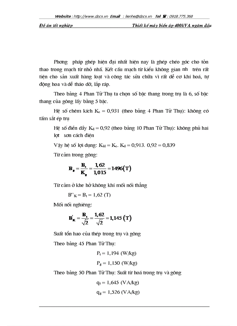 image for page Thiết kế máy biến áp 400kVA ngâm dầu