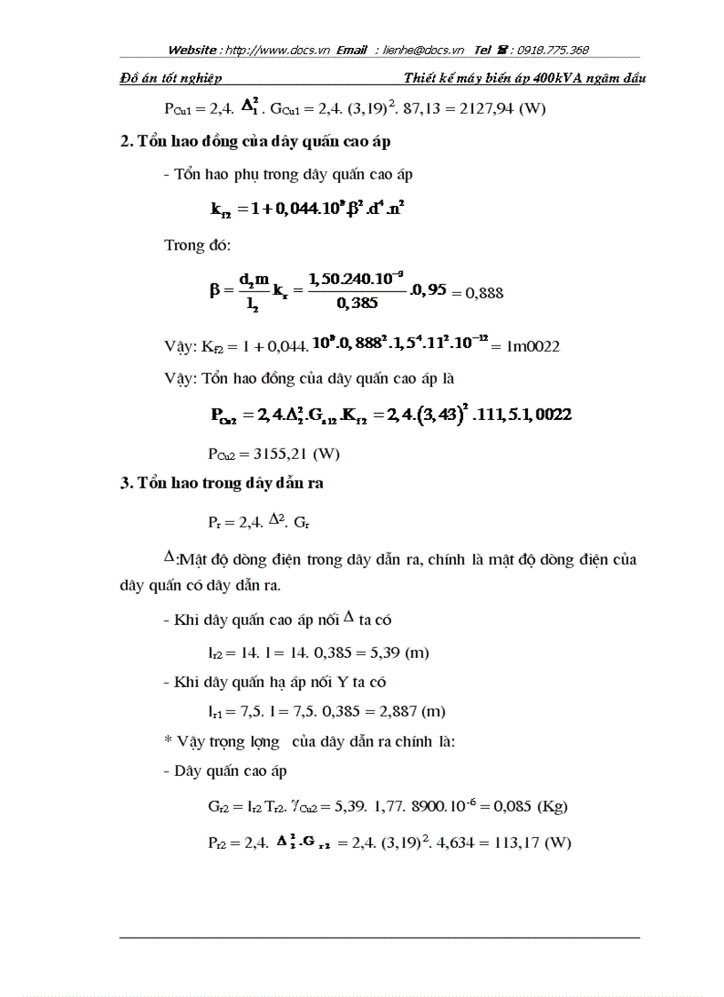 image for page Thiết kế máy biến áp 400kVA ngâm dầu