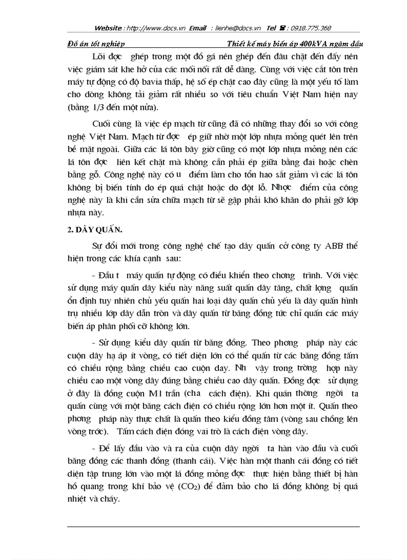 image for page Thiết kế máy biến áp 400kVA ngâm dầu