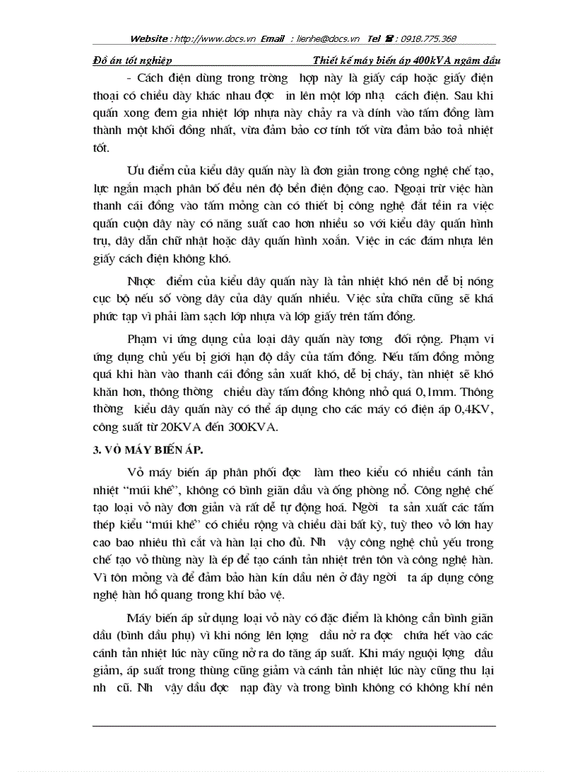 image for page Thiết kế máy biến áp 400kVA ngâm dầu