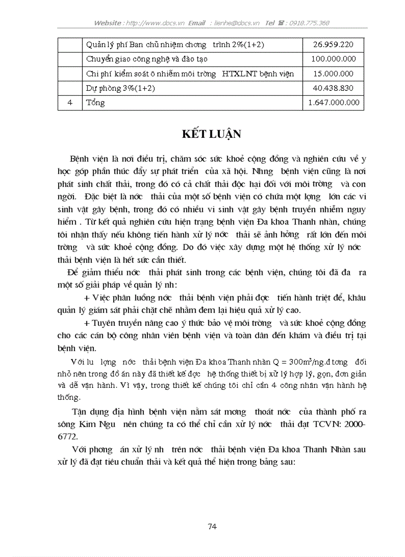 image for page Điều tra hiện trạng và thiết kế hệ thống xử lý nước thải bệnh viện đa khoa thanh nhàn