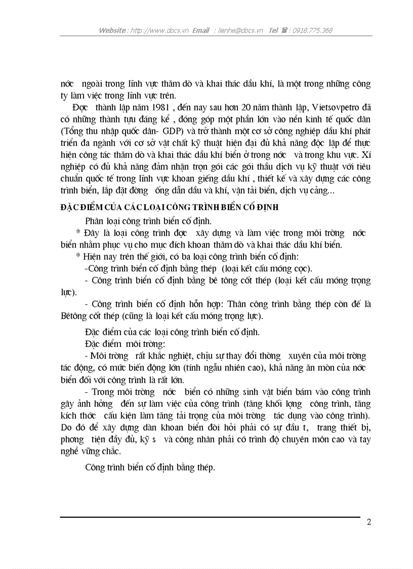 image for page Đặc điểm của các loại công trình biển cố định