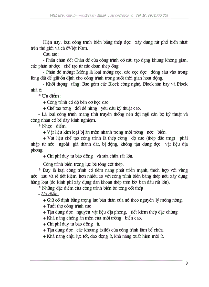 image for page Đặc điểm của các loại công trình biển cố định