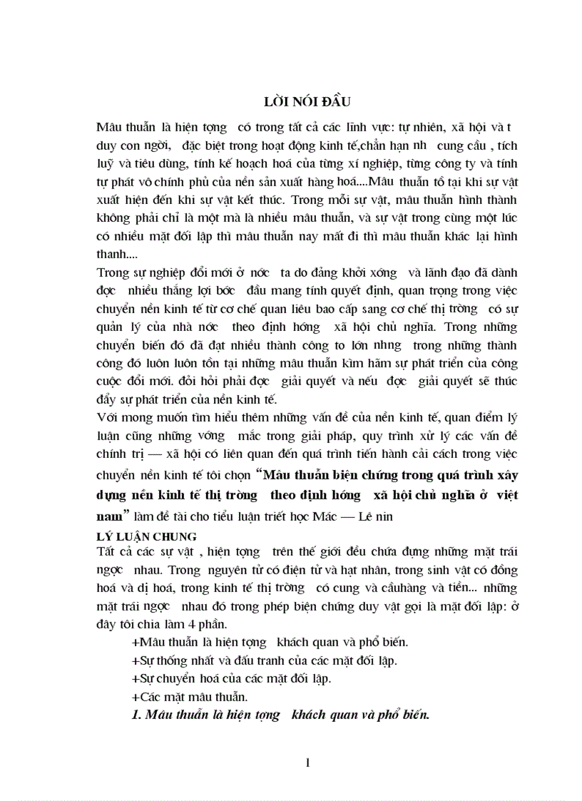 image for page Mâu thuẫn biện chứng trong quá trình XD nền kinh tế thị trường theo định hướng XHCN ở VN