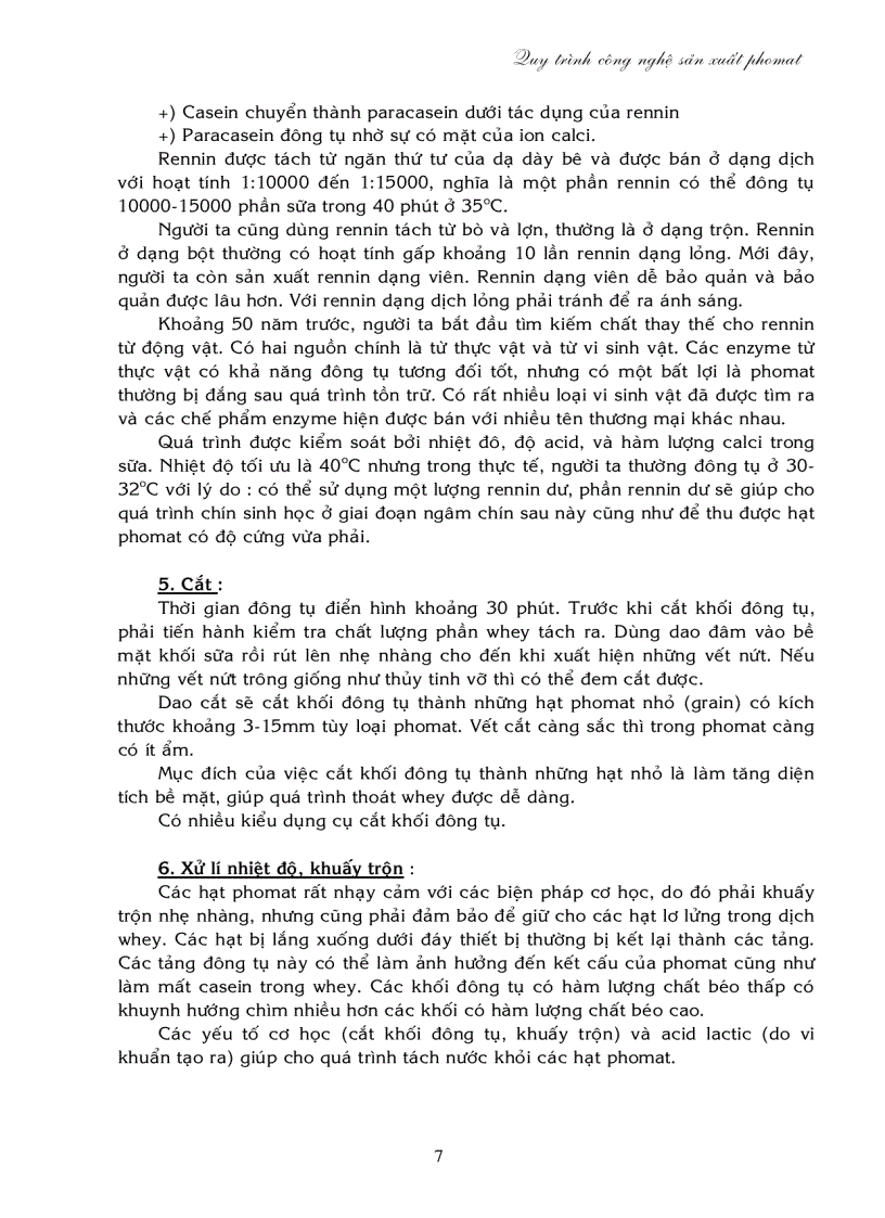 image for page Quy trình công nghệ sản xuất phô mai
