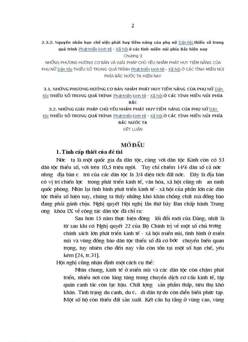 image for page Phát huy tiềm năng của phụ nữ dân tộc thiểu số trong quá trình phát triển kinh tế xã hội ở các tỉnh miền núi phía Bắc nước ta hiện nay