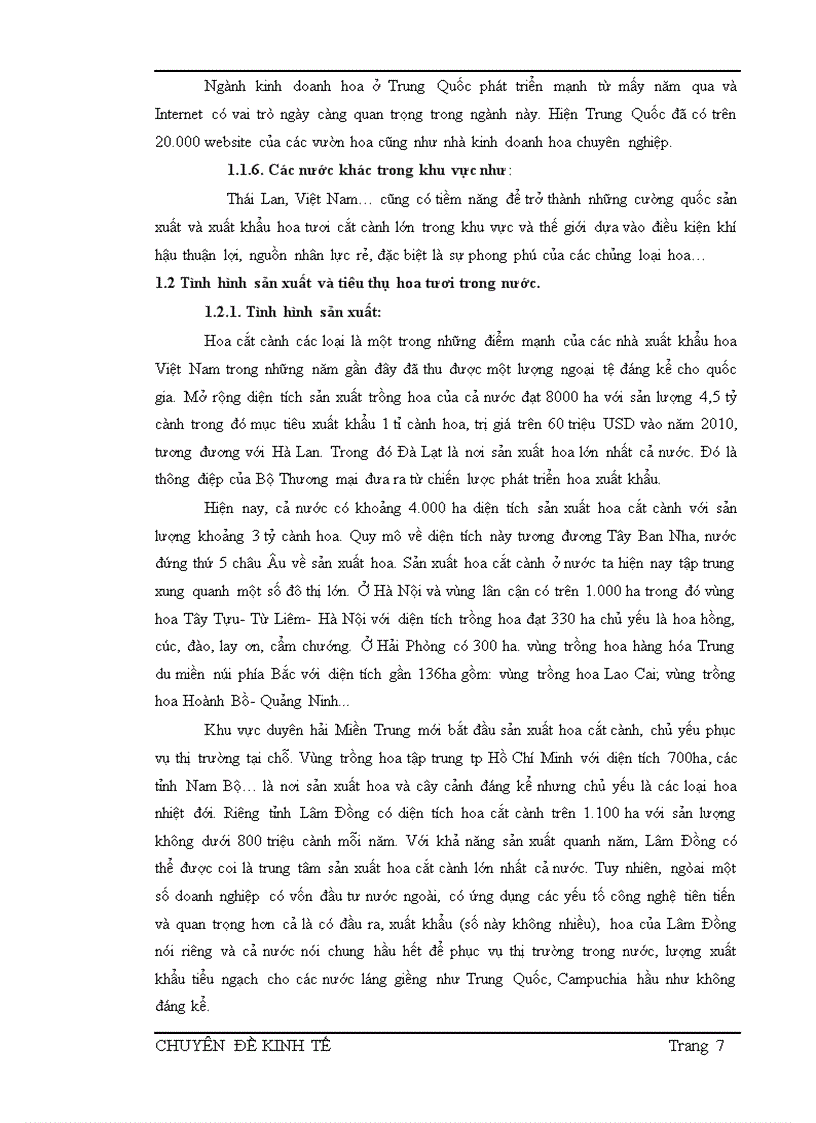 image for page Đánh giá tình hình sản xuất và tiêu thụ hoa tươi Việt Nam giai đoạn 2006 2008