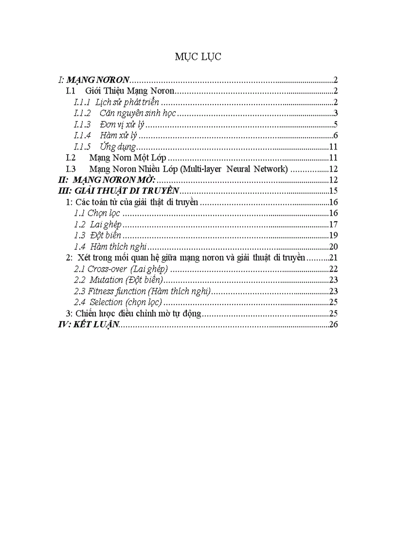 image for page Tối ưu hoá cấu trúc của mạng nơron mờ bằng giải thuật di truyền