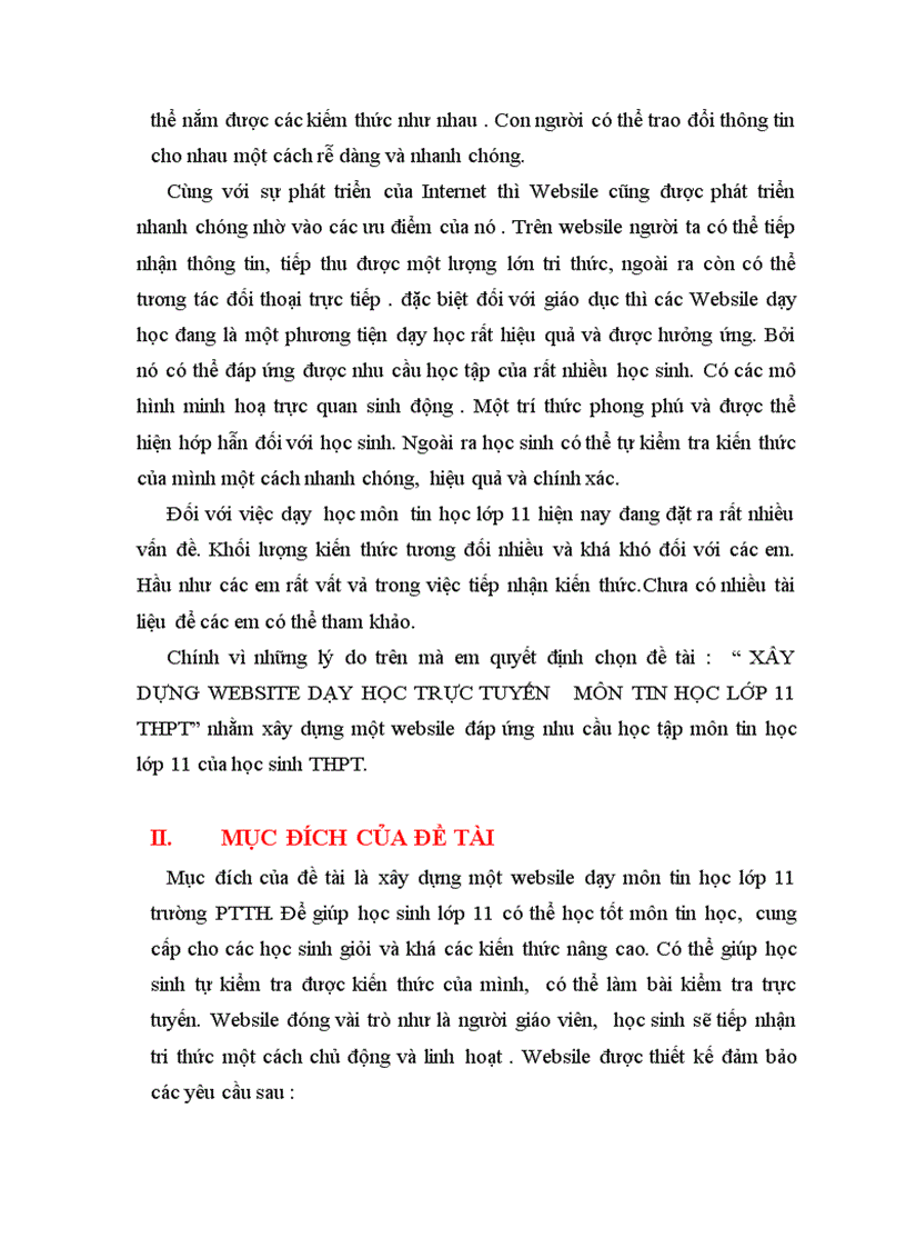 image for page Xây dựng website dạy học trực tuyến môn tin học lớp 11 thpt