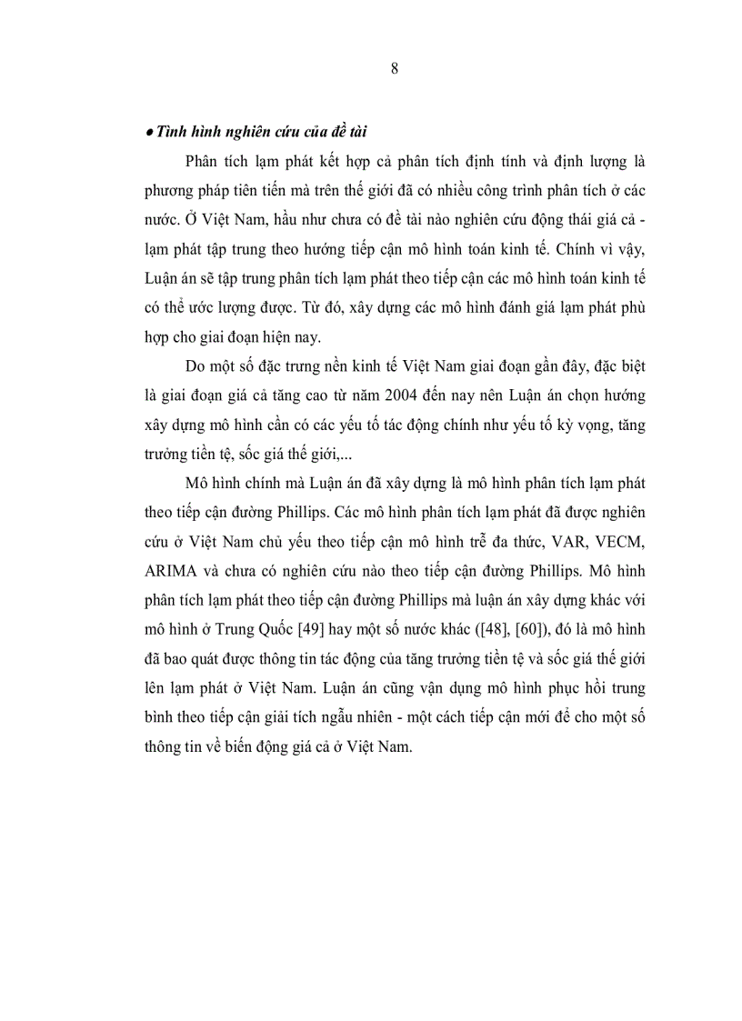 image for page Tiếp cận và phân tích động thái giá cả lạm phát của Việt Nam trong thời kỳ Đổi mới bằng một số mô hình toán kinh tế
