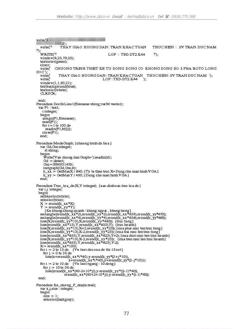 image for page Các thông số định mức