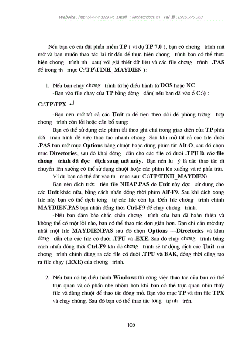 image for page Các thông số định mức