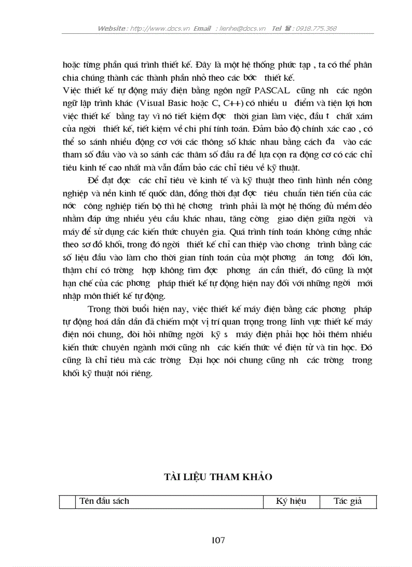 image for page Các thông số định mức