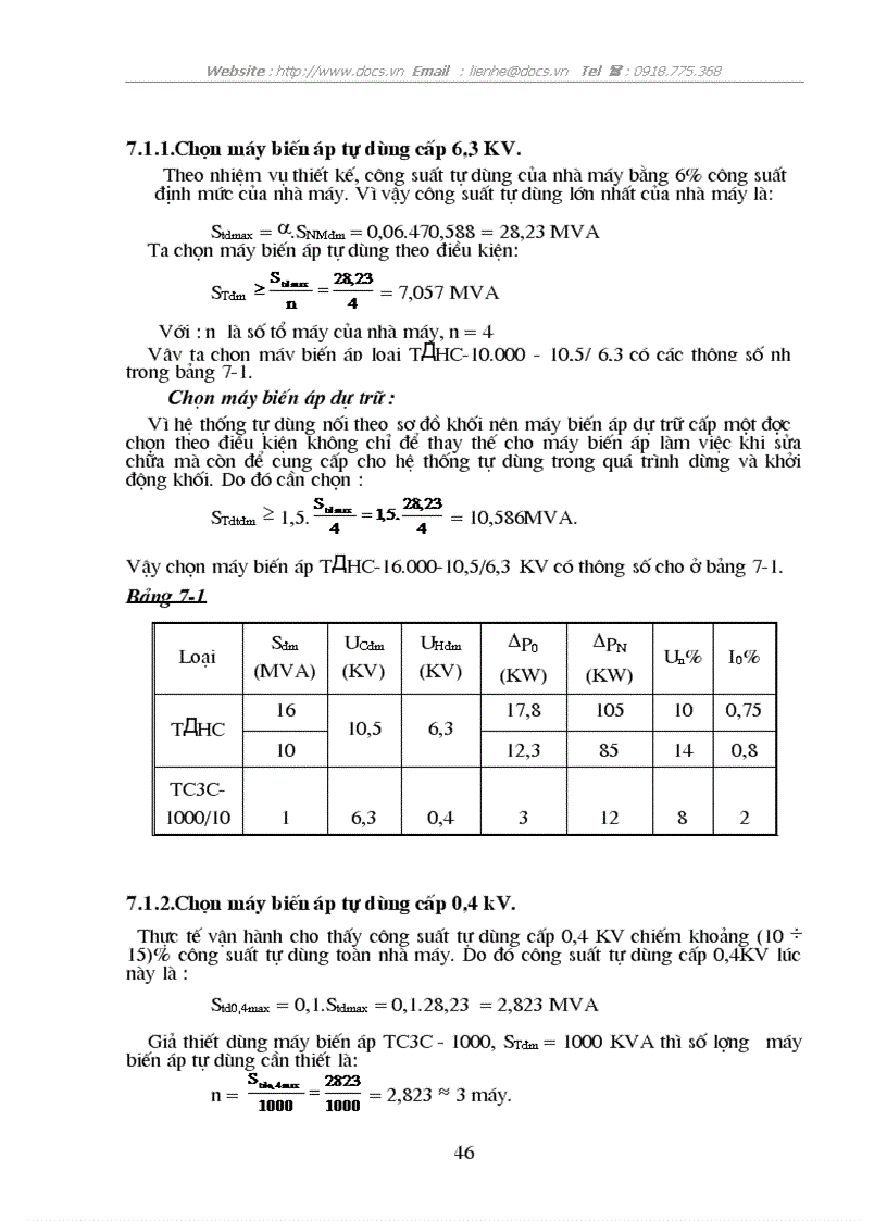 image for page Tính toán phụ tải và cân bằng công suất 1 1 chọn máy phát điện