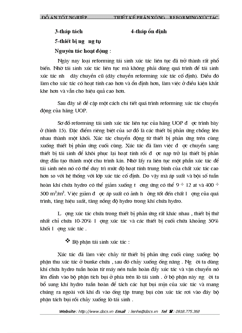 image for page Thiết kế phân xưởng reforming xúctác