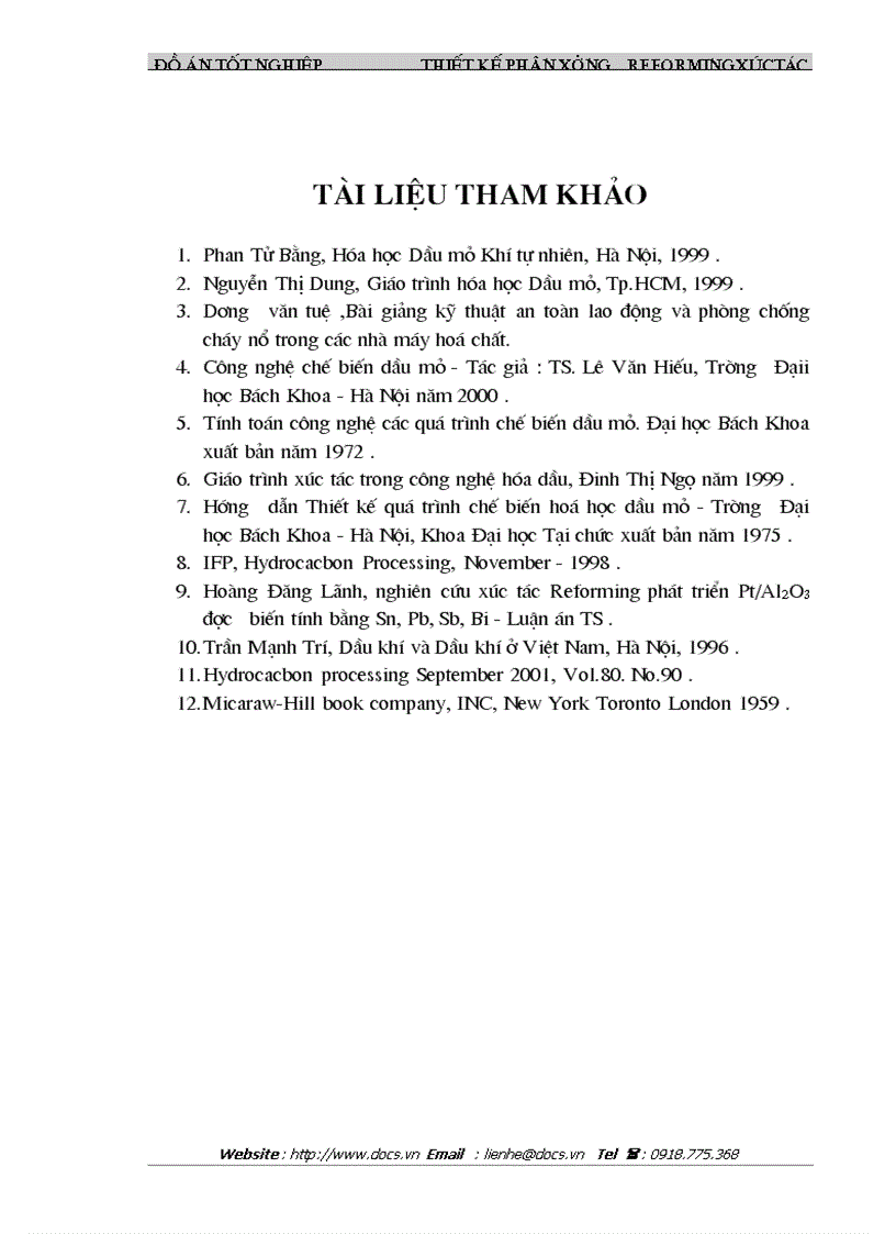 image for page Thiết kế phân xưởng reforming xúctác