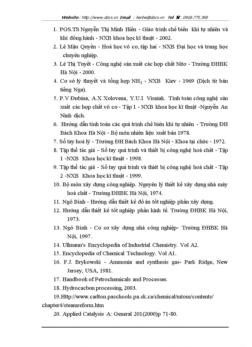 image for page Thiết kế phân xưởng sản xuất NH3 từ khí tự nhiên