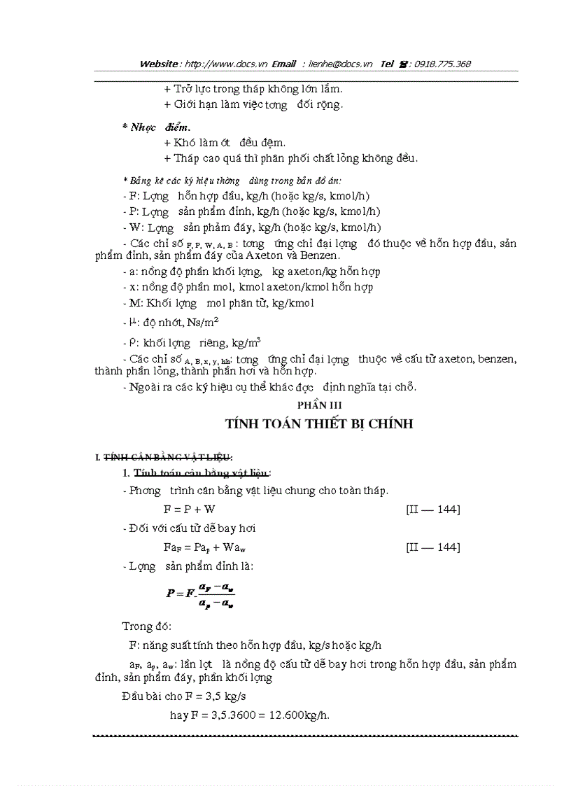 image for page Tính toán và thiết kế bản đồ án thiết kế tháp chưng luyện liên tục hai câú tử Benzen và Tooluen