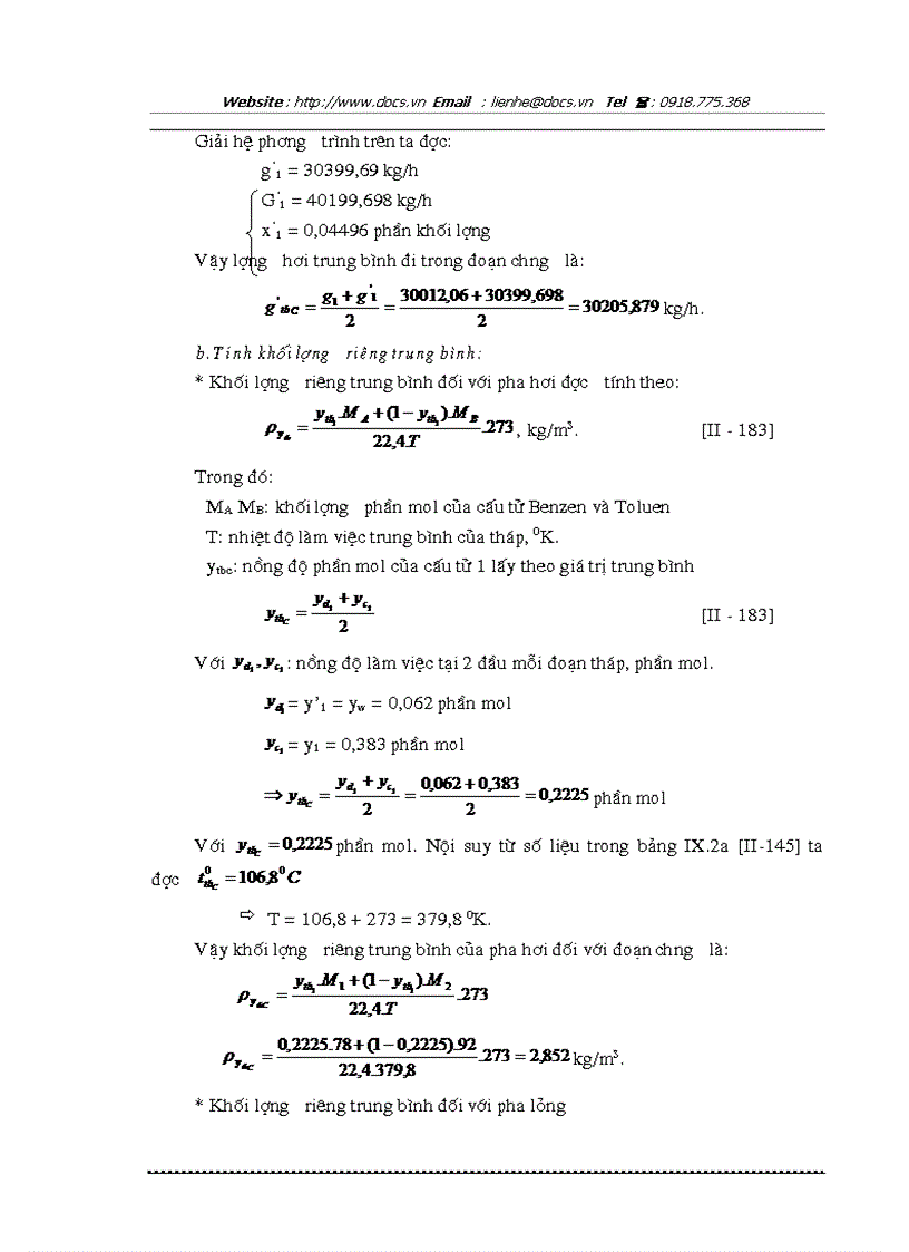image for page Tính toán và thiết kế bản đồ án thiết kế tháp chưng luyện liên tục hai câú tử Benzen và Tooluen