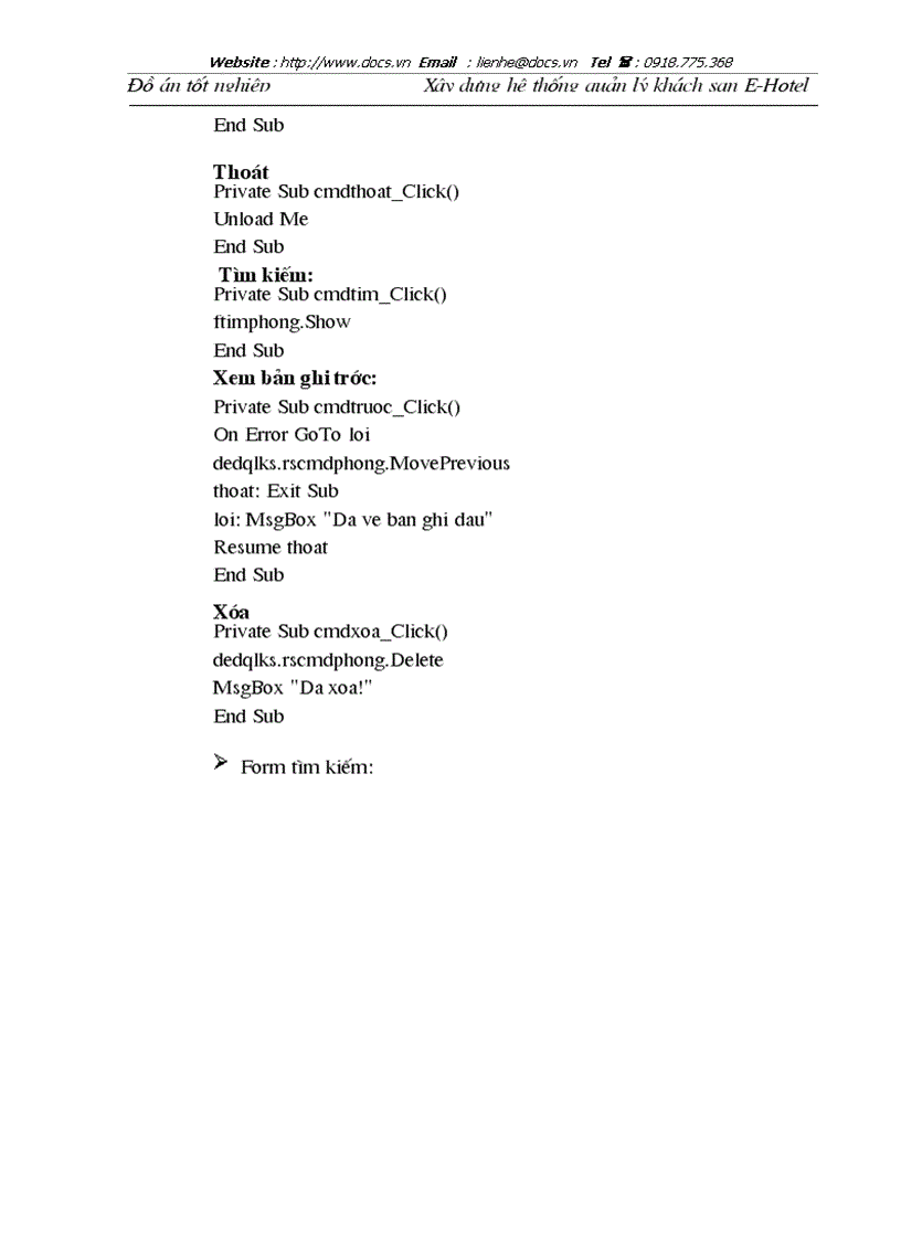 image for page Xây dựng hệ thống quản lý khách sạn E Hotel