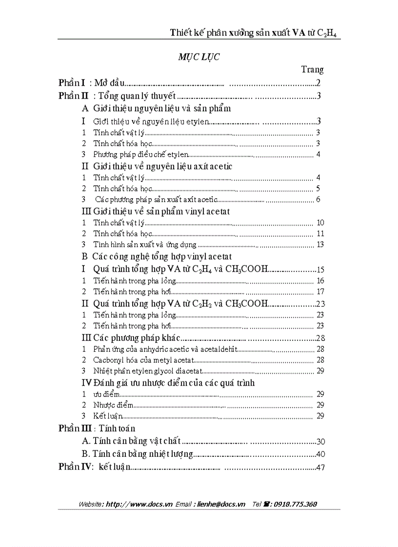 image for page Thiết kế phân xưởng sản xuất VA từ C2H4