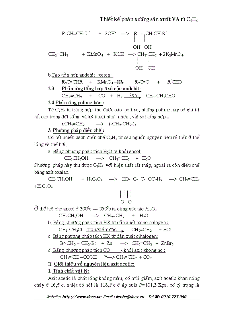 image for page Thiết kế phân xưởng sản xuất VA từ C2H4