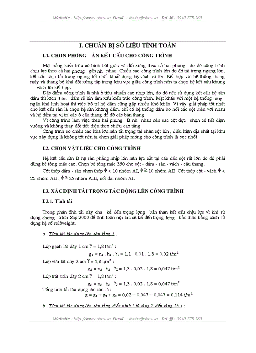 image for page Chuẩn bị số liệu tính toán