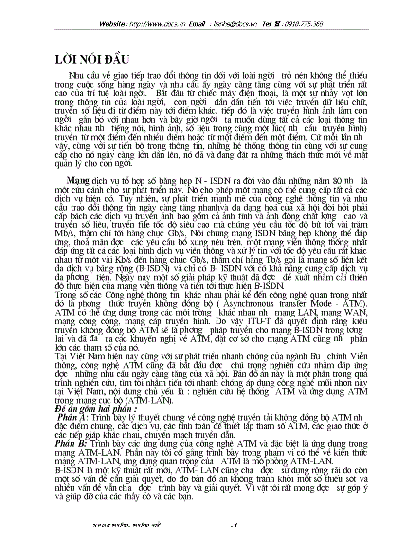 image for page Nghiên cứu hệ thống ATM và ứng dụng ATM trong mạng cục bộ ATM LAN