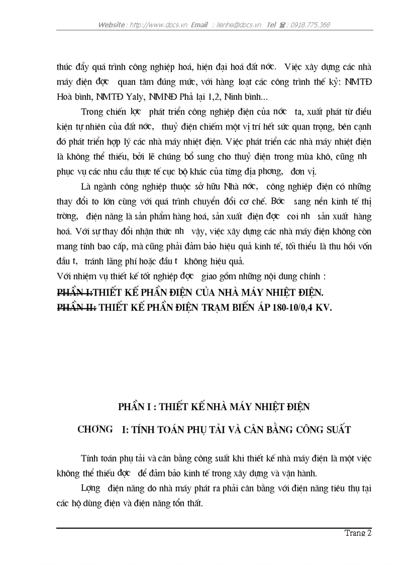image for page Thiết kế phần điện của nhà máy nhiệt điện