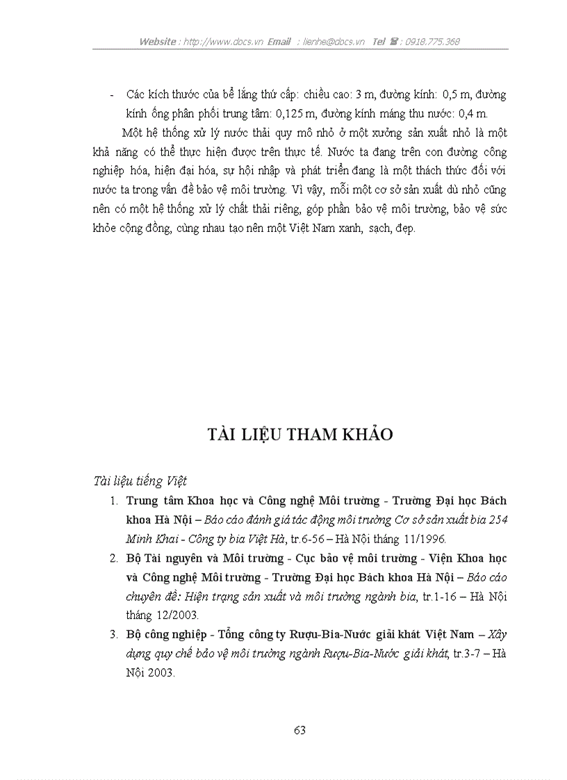 image for page Bước đầu nghiờn cứu hiệu quả của thiết bị hợp khối trong xử lý nước thải của sản xuất bia