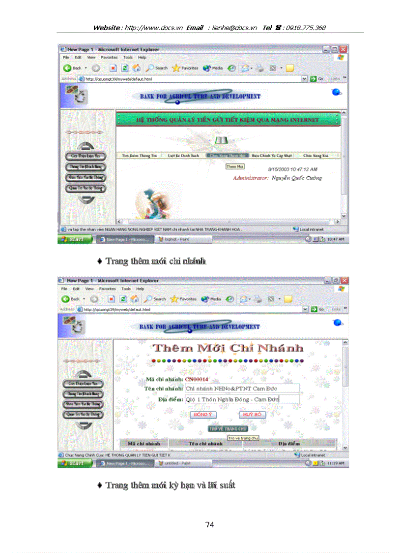 image for page Phần mềm quản lý tiền gửi tiết kiệm
