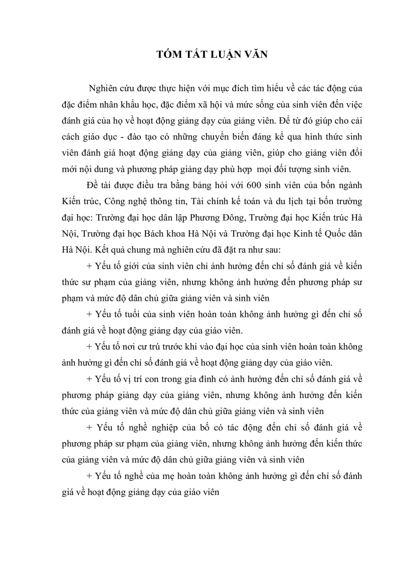 image for page Một số yếu tố ảnh hưởng đến việc đánh giá của sinh viên đối với hoạt động giảng dạy