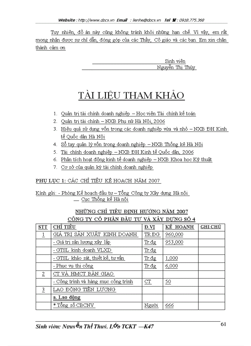 image for page Lập kế hoạch huy động vốn năm 2007 cho Công ty Cổ phần Đầu tư và Xây dựng số 4
