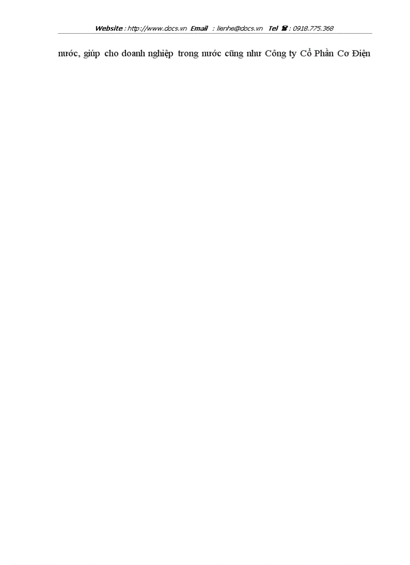 image for page Phân tích và đề xuất biện pháp nâng cao hiệu quả kinh doanh tại Công ty Cổ Phần Cơ Điện Hà Nội