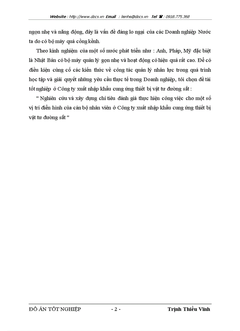 image for page Nghiên cứu và xây dựng chỉ tiêu đánh giá thực hiện công việc cho một số vị trí điển hình của cán bộ nhân viên ở Công ty xuất nhập khẩu cung ứng