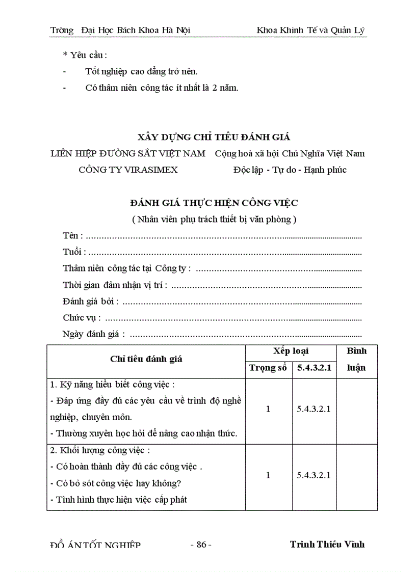 image for page Nghiên cứu và xây dựng chỉ tiêu đánh giá thực hiện công việc cho một số vị trí điển hình của cán bộ nhân viên ở Công ty xuất nhập khẩu cung ứng